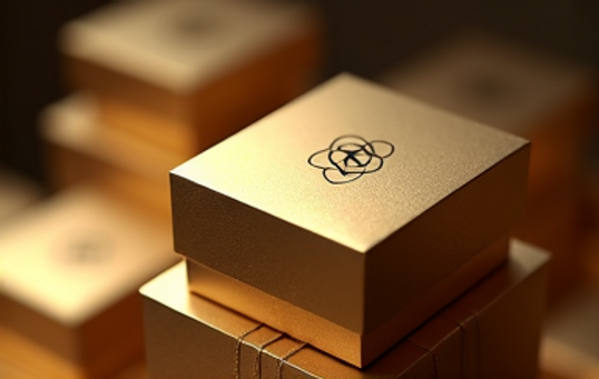 Gold Powder Printed Gift Boxes