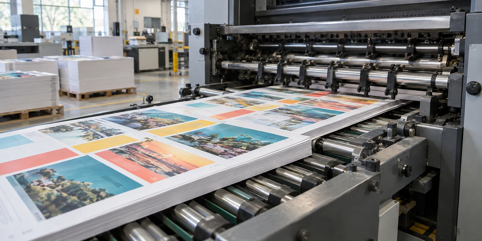Generic printing press and color printed sheets — industry illustration