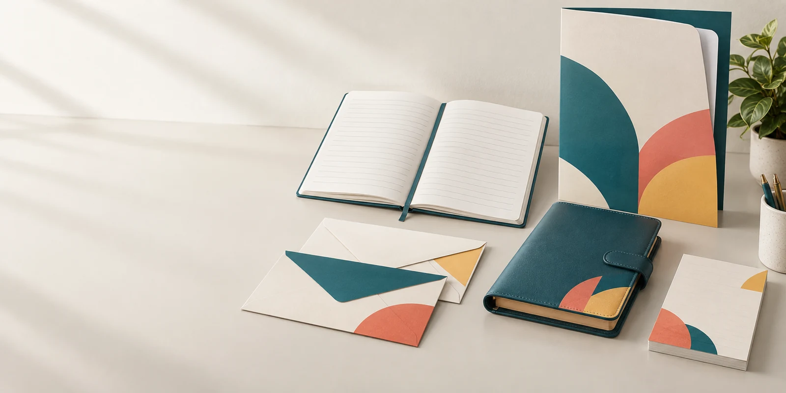 Office notebooks, folders, planners, notepads and envelopes